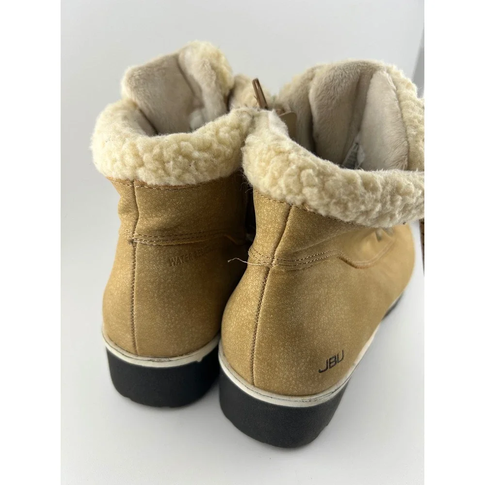 JBU by Jambu Blue Creek Women's Tan Suede Sherpa Lined Lace‎ Up Winter Boots 7M